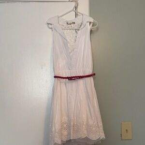 Speechless White Dress with Red Accent